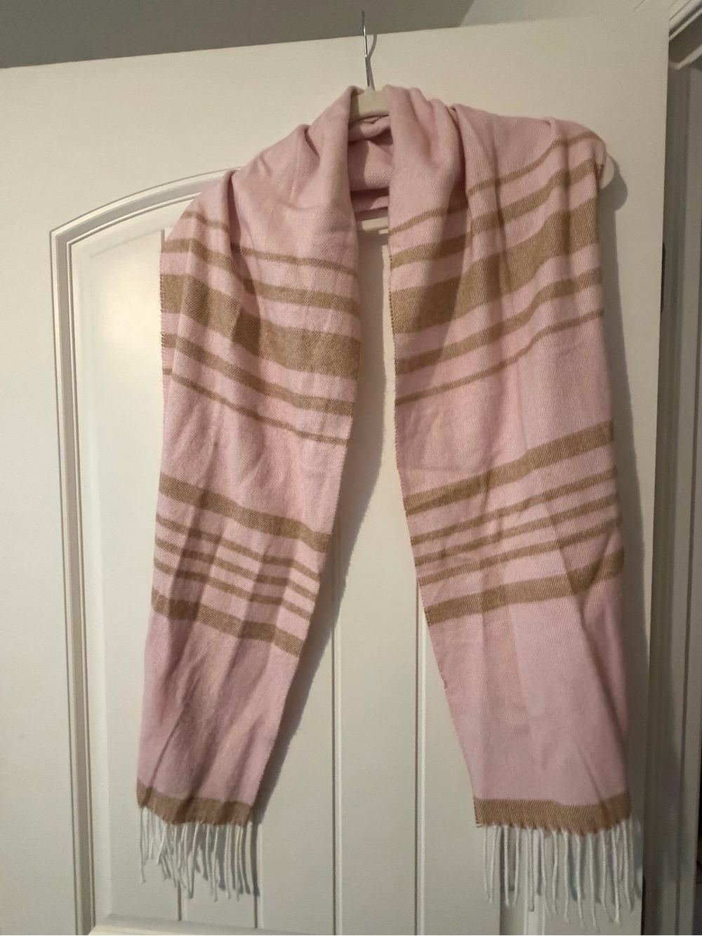 Cejon Pink and Tan Stripe Scarf Wrap